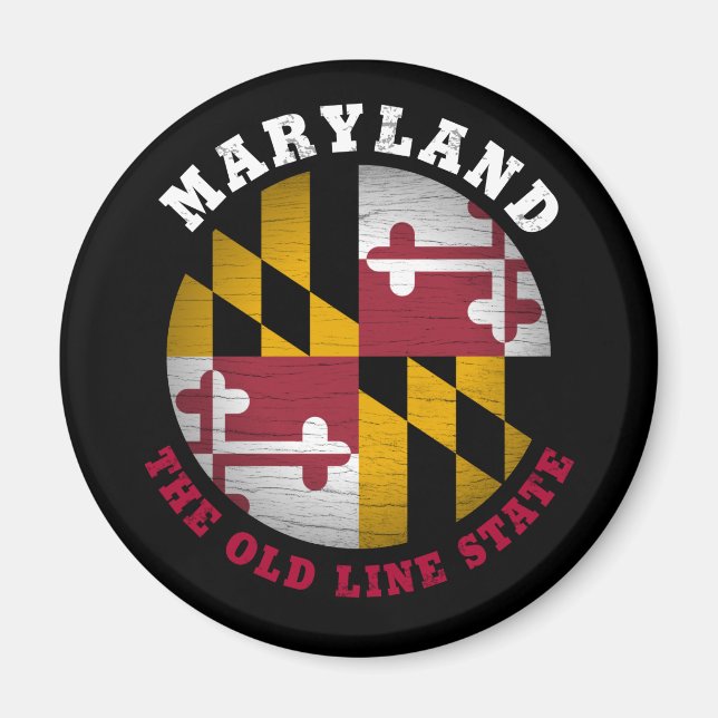 IMÁN BANDERA ESTATAL DE LA LÍNEA ANTIGUA DE MARYLAND (Frente)