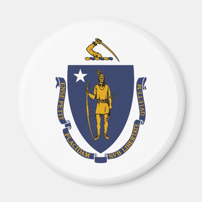 Imán Bandera estatal de Massachusetts (Frente)