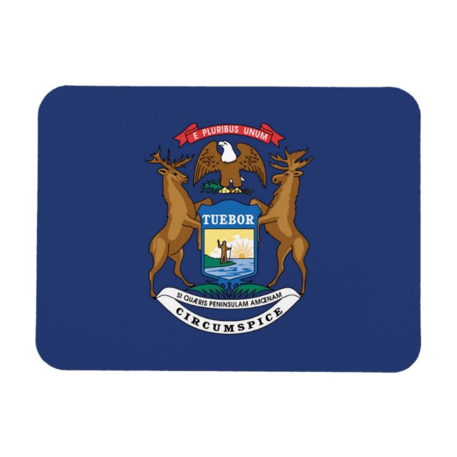 Imán Bandera estatal de Michigan, Estados Unidos (Horizontal)