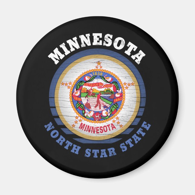 IMÁN BANDERA ESTATAL DE MINNESOTA NORTE STAR (Frente)