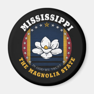 IMÁN BANDERA ESTATAL DE MISSISSIPPI MAGNOLIA