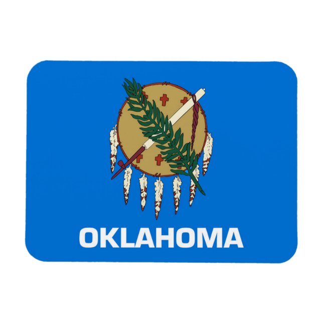 Imán Bandera estatal de Oklahoma, Estados Unidos (Horizontal)