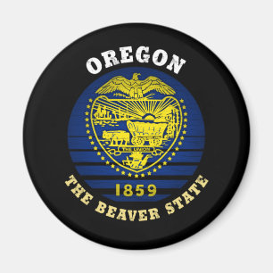 IMÁN BANDERA ESTATAL DE OREGON BEAVER