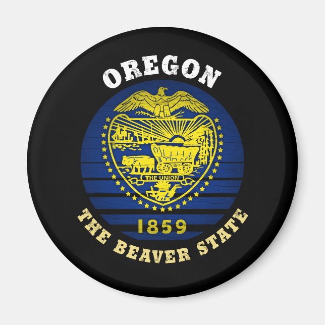 IMÁN BANDERA ESTATAL DE OREGON BEAVER (Frente)