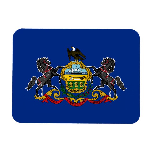 Imán Bandera Estatal de Pennsylvania (Horizontal)