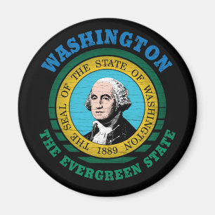 IMÁN BANDERA ESTATAL DE WASHINGTON EVERGREEN