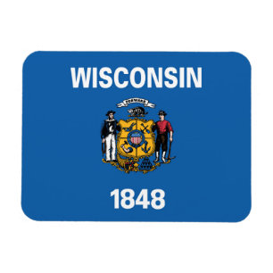 Imán Bandera estatal de Wisconsin, Estados Unidos