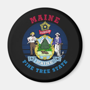 IMÁN BANDERA ESTATAL DEL ÁRBOL MAINE
