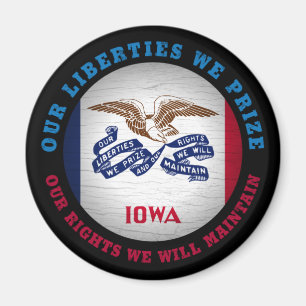 IMÁN BANDERA ESTATAL IOWA HAWKEYE