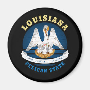 IMÁN BANDERA ESTATAL LOUISIANA PELICANA