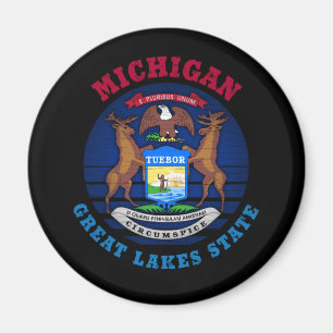 IMÁN BANDERA ESTATAL MICHIGAN GREAT LAKES
