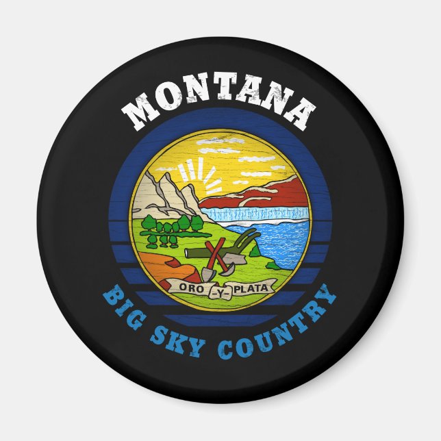 IMÁN BANDERA ESTATAL MONTANA BIG SKY (Frente)