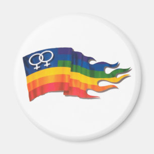 Imán Bandera femenina doble del orgullo