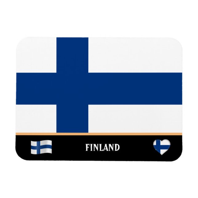 Imán Bandera finlandesa y viajes por países a Finlandes (Horizontal)
