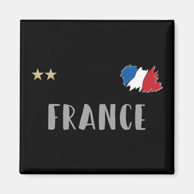 Imán Bandera francesa de la camiseta de hinchas de fútb (Frente)