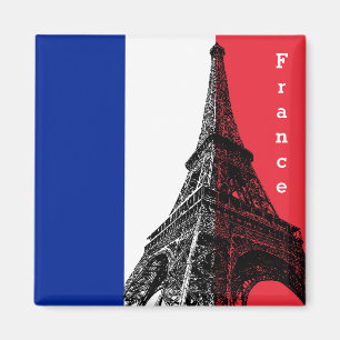 Imán Bandera francesa y Torre Eiffel - Fanáticos de Fra