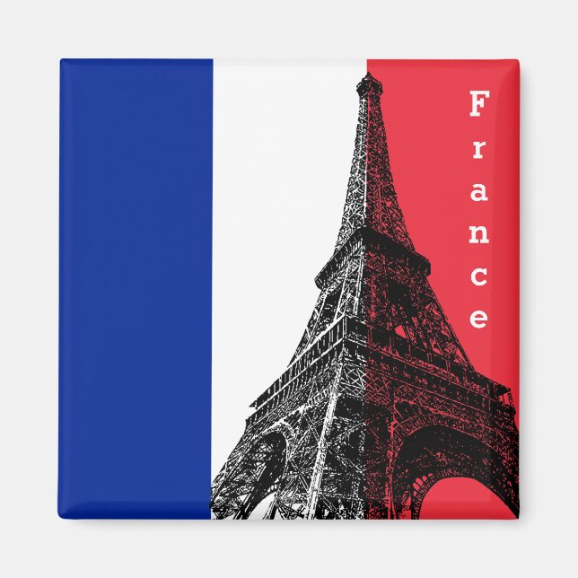 Imán Bandera francesa y Torre Eiffel - Fanáticos de Fra (Frente)