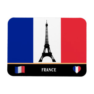 Imán Bandera Francesa y Torre Eiffel París / Francia Ma