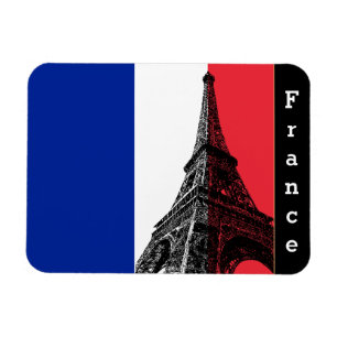 Imán Bandera Francesa y Torre Eiffel París / Francia Ma