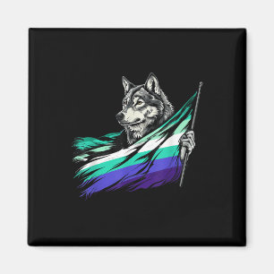 Imán Bandera gay masculina lobo LGBTQ Bandera orgullo M