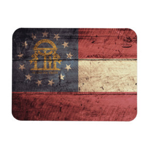 Imán Bandera georgiana de madera antigua;
