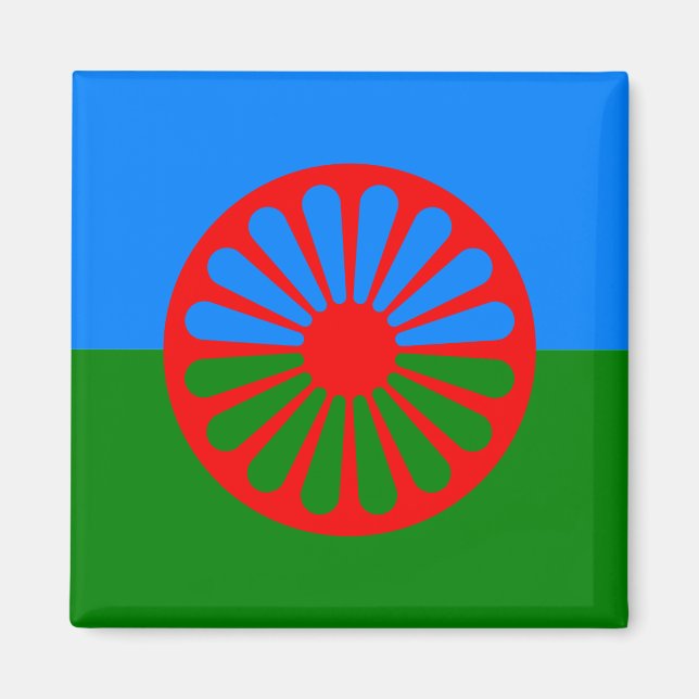 Imán Bandera gitana oficial romaní (Frente)