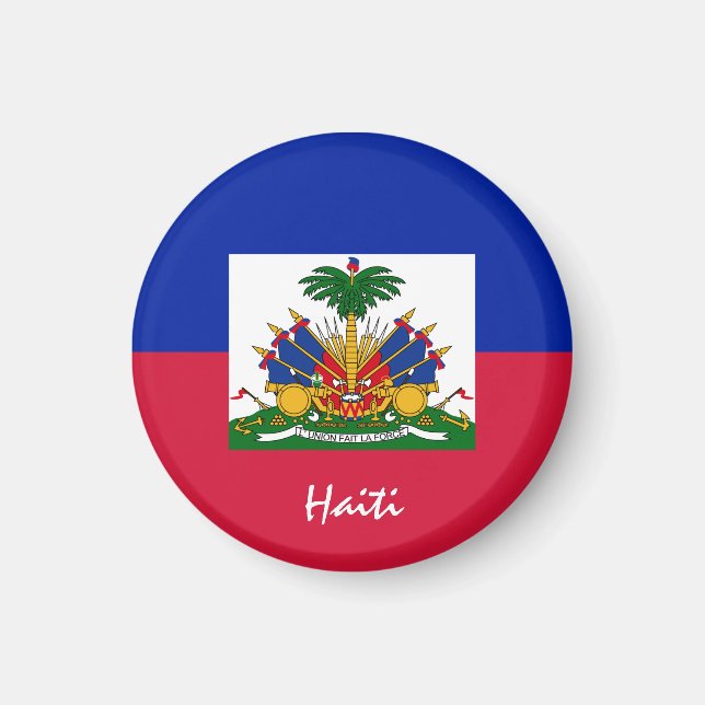 Imán Bandera haitiana y Haití - viajes, vacaciones/depo (Frente)