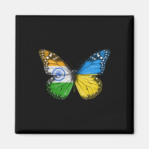 Imán Bandera india ucraniana Mariposa India Ucrania 