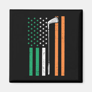 Imán Bandera irlandesa de EE. UU. Golf Vintage St Patri