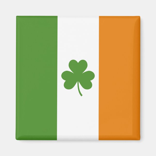 Imán Bandera irlandesa del Día de San Patricio con Sham (Frente)