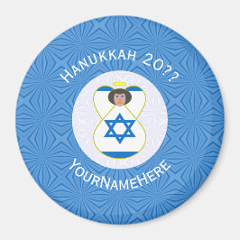 Imán Bandera israelí de Angel Hanukkah personalizada