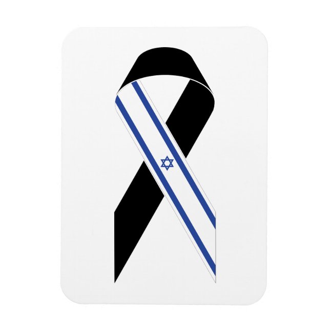 Imán Bandera israelí de la cinta negra (Vertical)