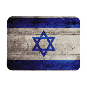Imán Bandera israelí de madera antigua