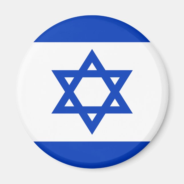 Imán Bandera israelí Estrella judía azul y blanca (Frente)