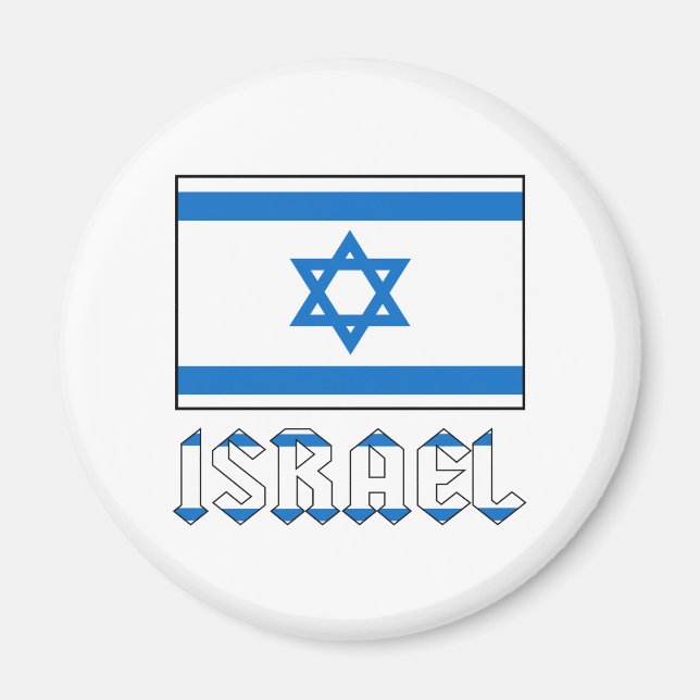 Imán Bandera israelí palabra "ISRAEL" (Frente)