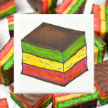 Imán Bandera italiana 7 capas pastelería de cocina arco<br><div class="desc">Cuenta con un original ilustracion de marca de una deliciosa galleta de arco iris italiano (de siete capas). ¿No ves lo que estás buscando? ¿Necesita ayuda con la personalización? Contacte con Rebecca para que tenga algo diseñado para usted.</div>