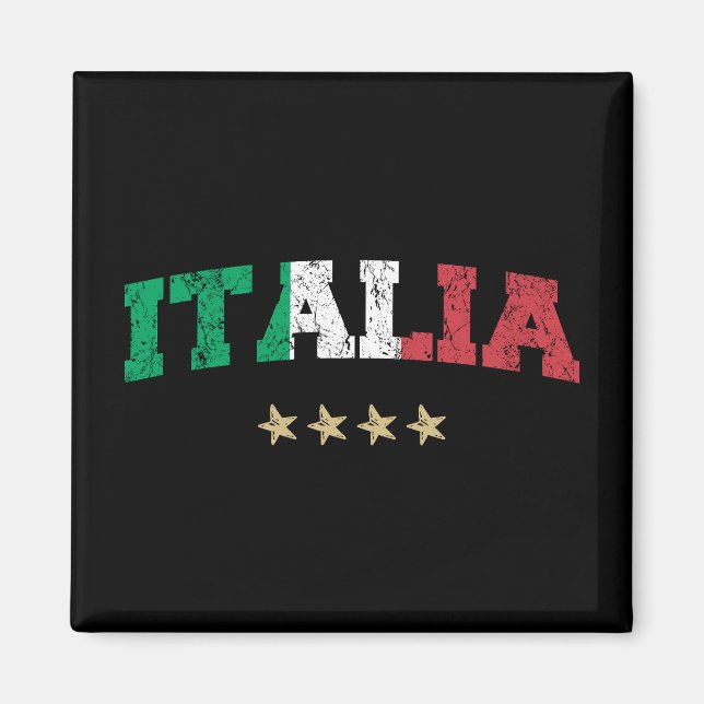 Imán Bandera italiana de hincha de fútbol de camiseta d (Frente)