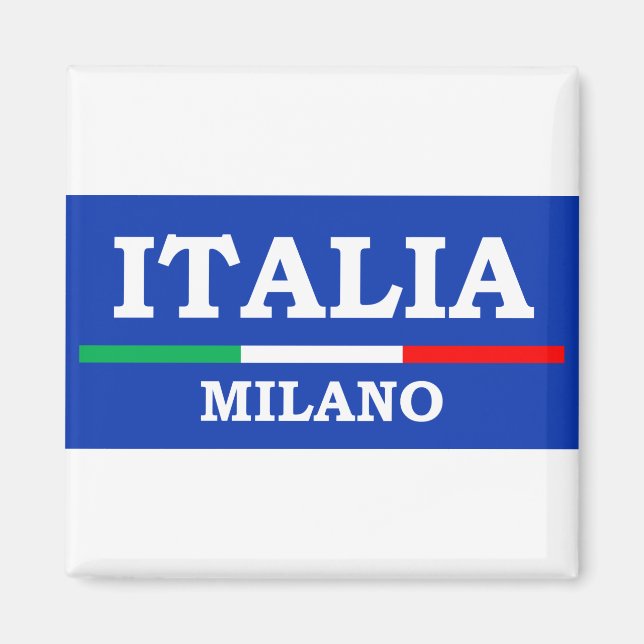 Imán Bandera italiana de Milano Italia Azzurri (Frente)