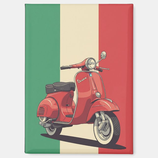 Imán Bandera italiana de Vespa (Anverso)