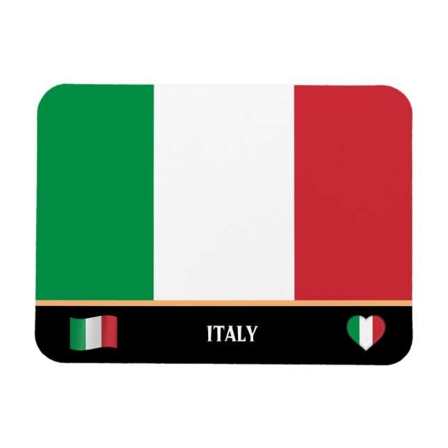 Imán Bandera italiana y viajes por países italianos / I (Horizontal)