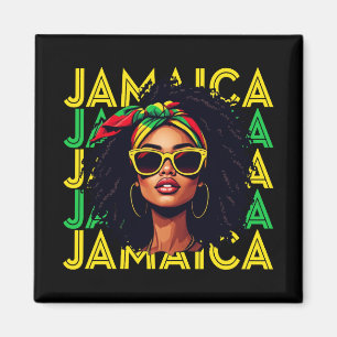 Imán Bandera jamaiquina Chica de Jamaica Orgullosas muj