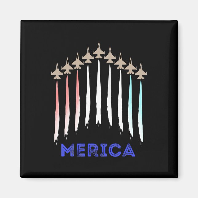 Imán Bandera Jet de Estados Unidos Merica Trump regalo  (Frente)