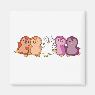 Imán Bandera Lesbiana Orgullo Lgbtq Cute Penguin Magnet