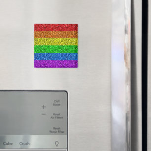 Imán Bandera LGBT vibrante purpurina arco iris chisporr