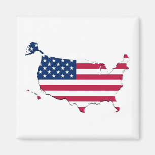Imán Bandera-Mapa de Estados Unidos