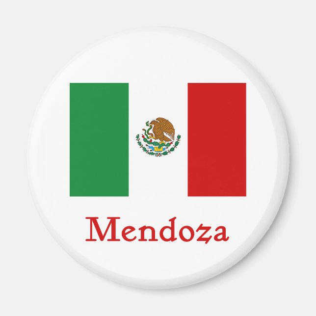 Imán Bandera mexicana de Mendoza (Frente)