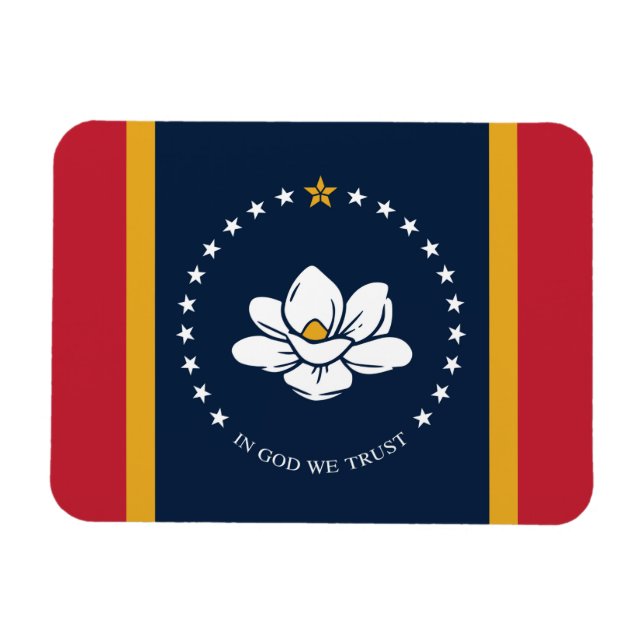 Imán Bandera Mississippi 2020 Nuevo (Horizontal)