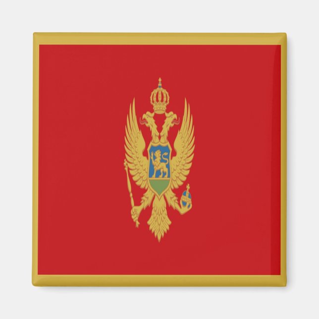 Imán BANDERA montenegrina zME001, Montenegro, nevera (Frente)