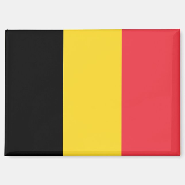 Imán Bandera Nacional de Bélgica Rectangle Magnet (Anverso)