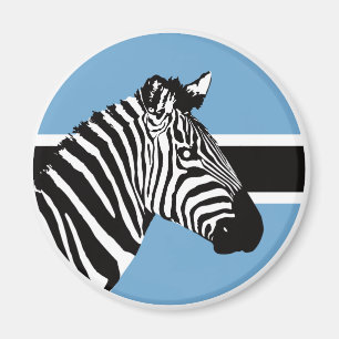 Imán Bandera nacional de Botswana Zebra Batswana